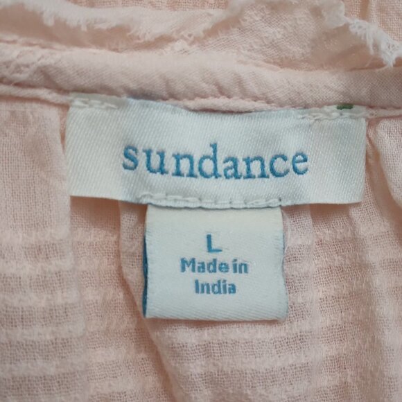 Sundance | Cloud Nine Pink Cap Sleeve Shirred Top | Size L - Picture 7 of 8